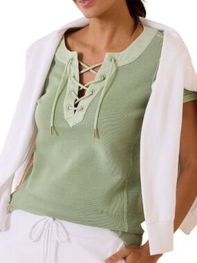 Tommy Bahama Sunray Cove Lace-Up terry cotton Top size S excellent condition